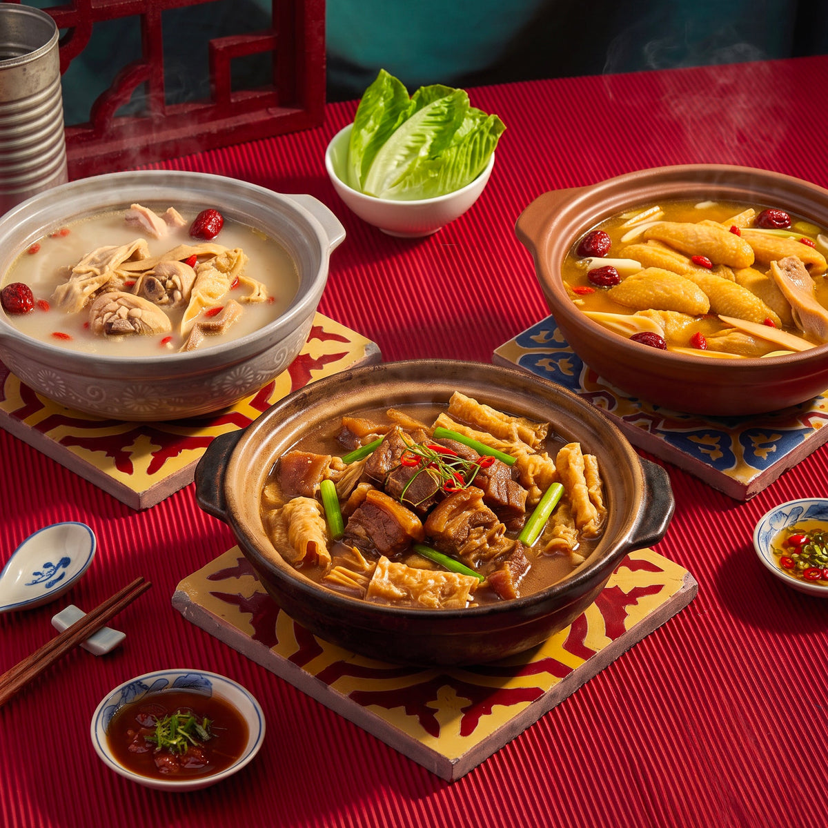 過冬羊雞孖寶｜暖笠笠羊腩煲 + 任選暖身雞鍋 (3-4人份) Winter Duo | Braised Lamb Brisket + Choice of Chicken Hotpot